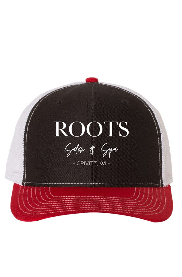 Roots Richardson Trucker Hat Embroidered White Logo | Crivitz, WI
