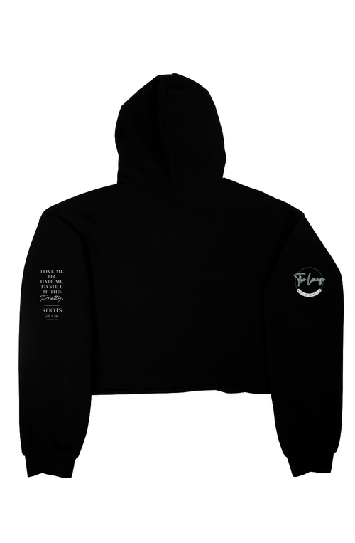 Roots Crop Fleece Hoodie Black White Crivitz WI