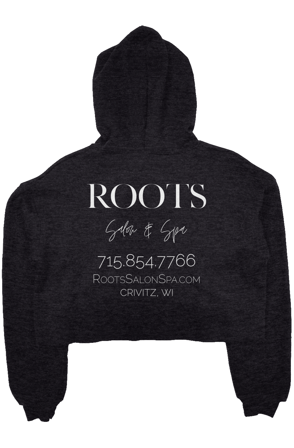 Roots Crop Fleece Hoodie Black White Crivitz WI