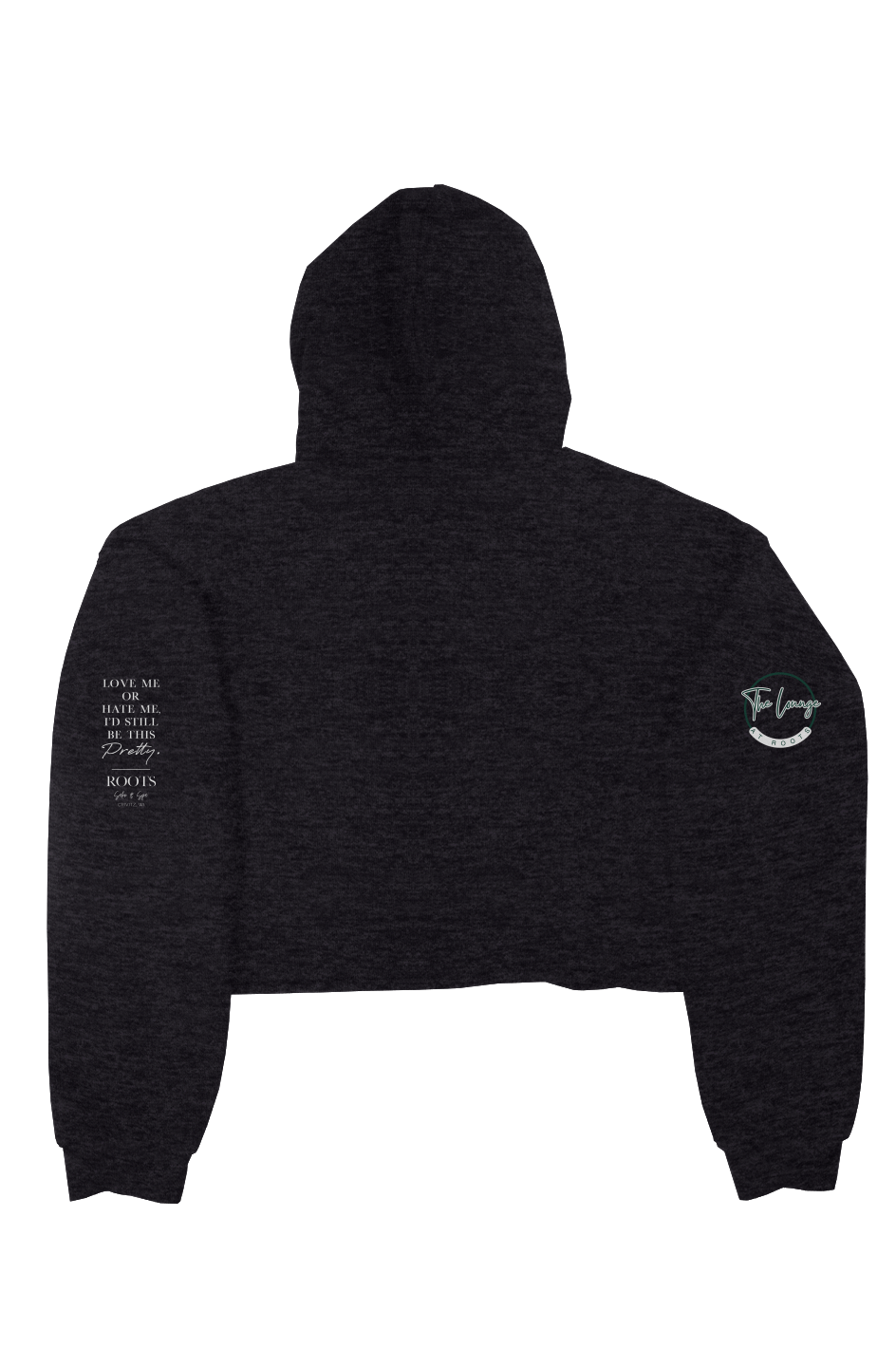 Roots Crop Fleece Hoodie Black White Crivitz WI