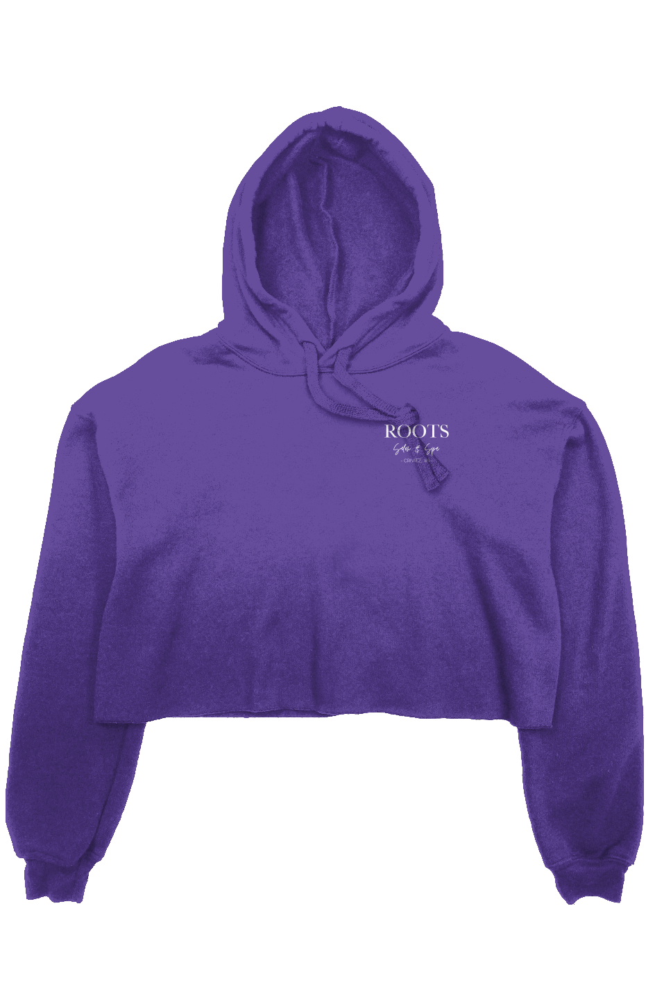 Roots Crop Fleece Hoodie White Logo | Crivitz, WI