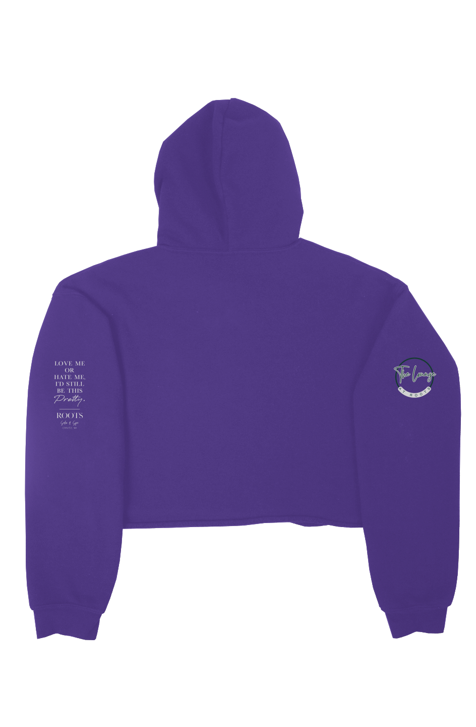 Roots Crop Fleece Hoodie White Logo | Crivitz, WI