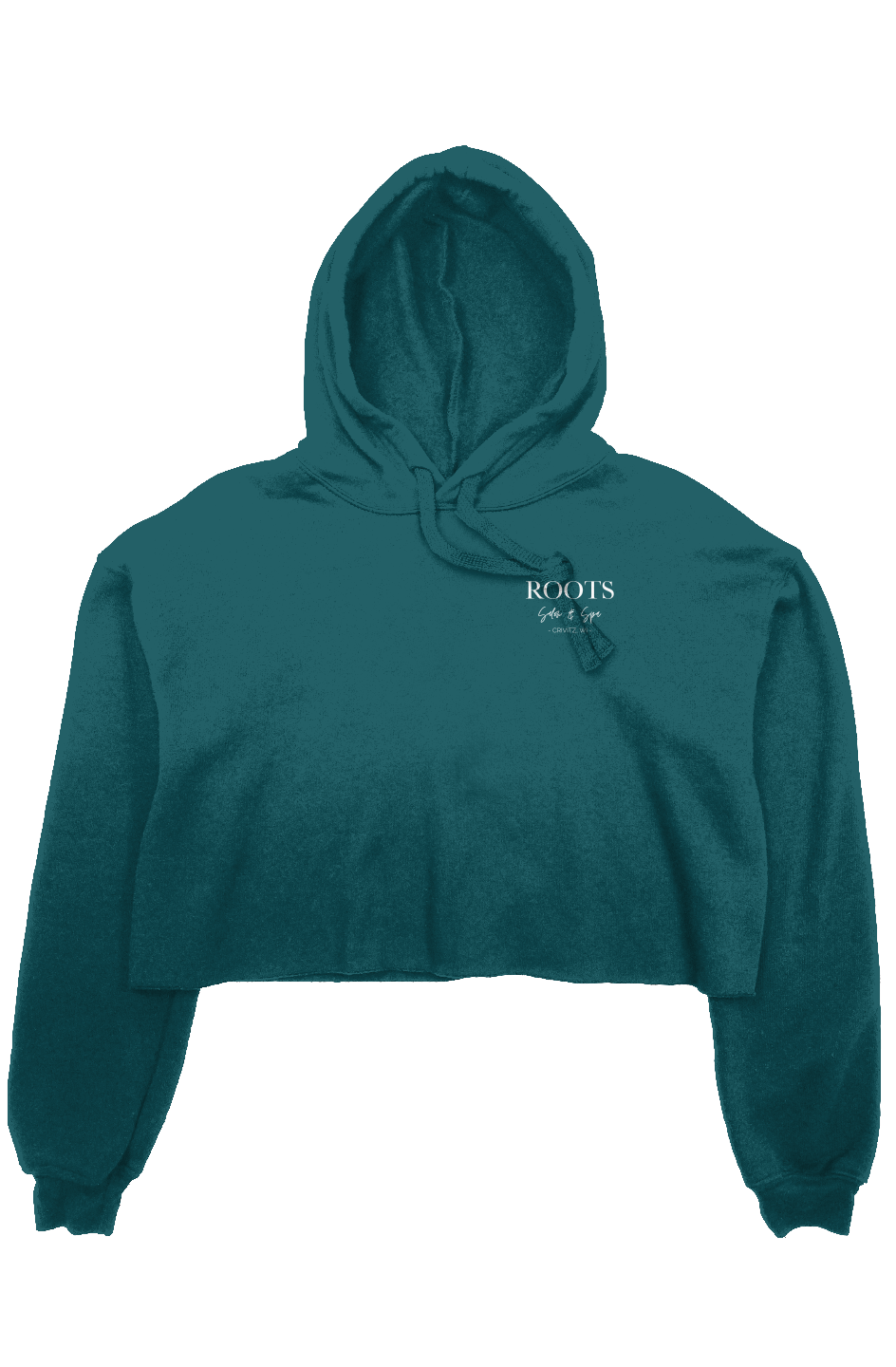 Roots Crop Fleece Hoodie White Logo | Crivitz, WI