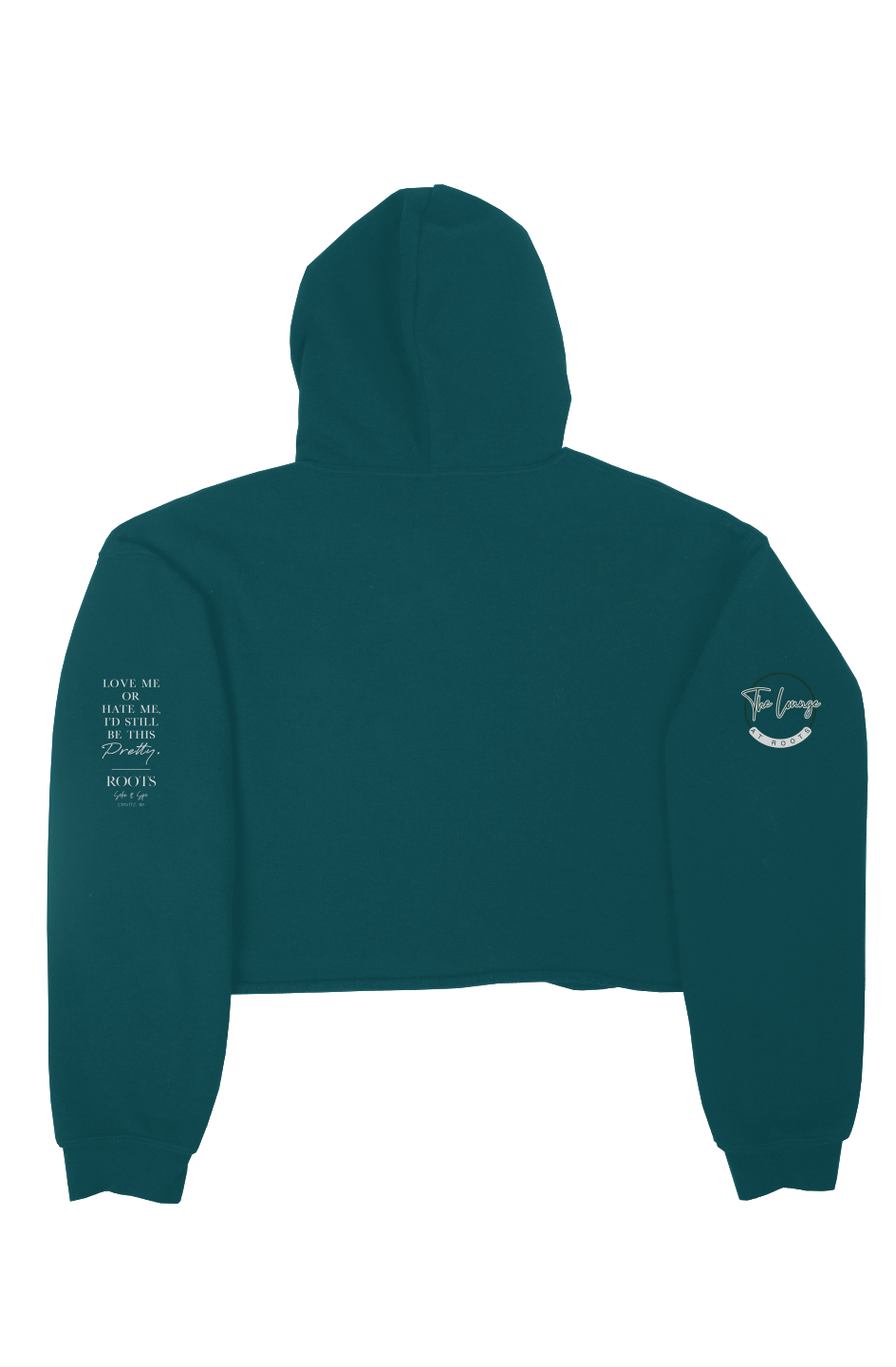 Roots Crop Fleece Hoodie White Logo | Crivitz, WI