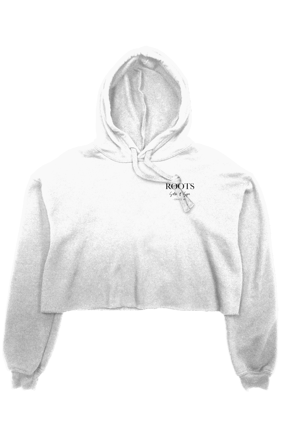 Roots Crop Fleece Hoodie Black Logo Crivitz WI