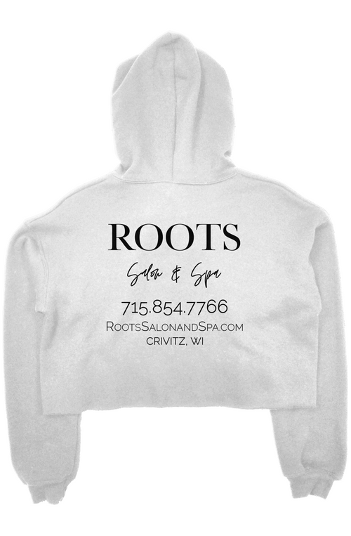 Roots Crop Fleece Hoodie Black Logo Crivitz WI