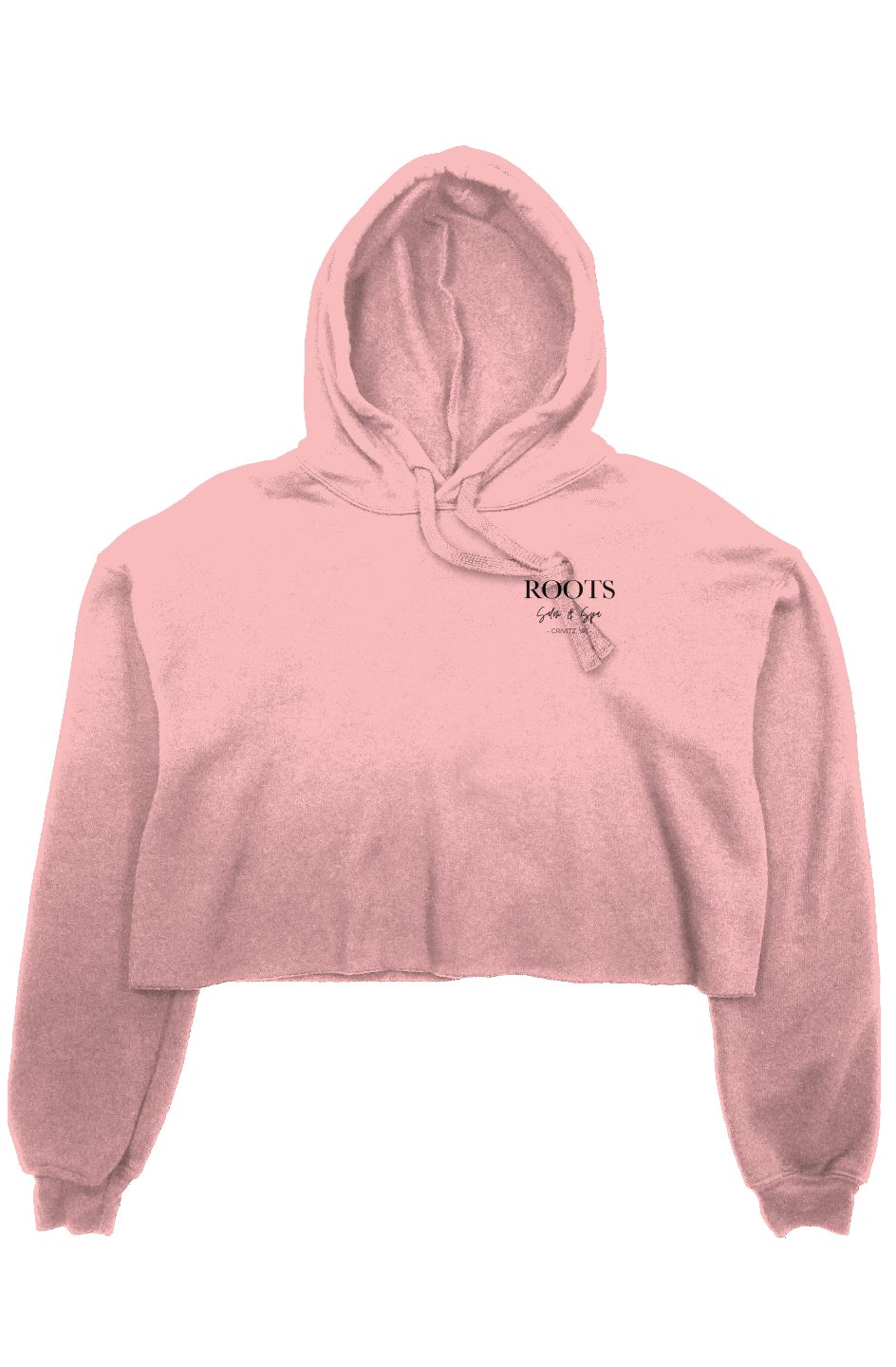 Roots Crop Fleece Hoodie Black Logo | Crivitz, WI