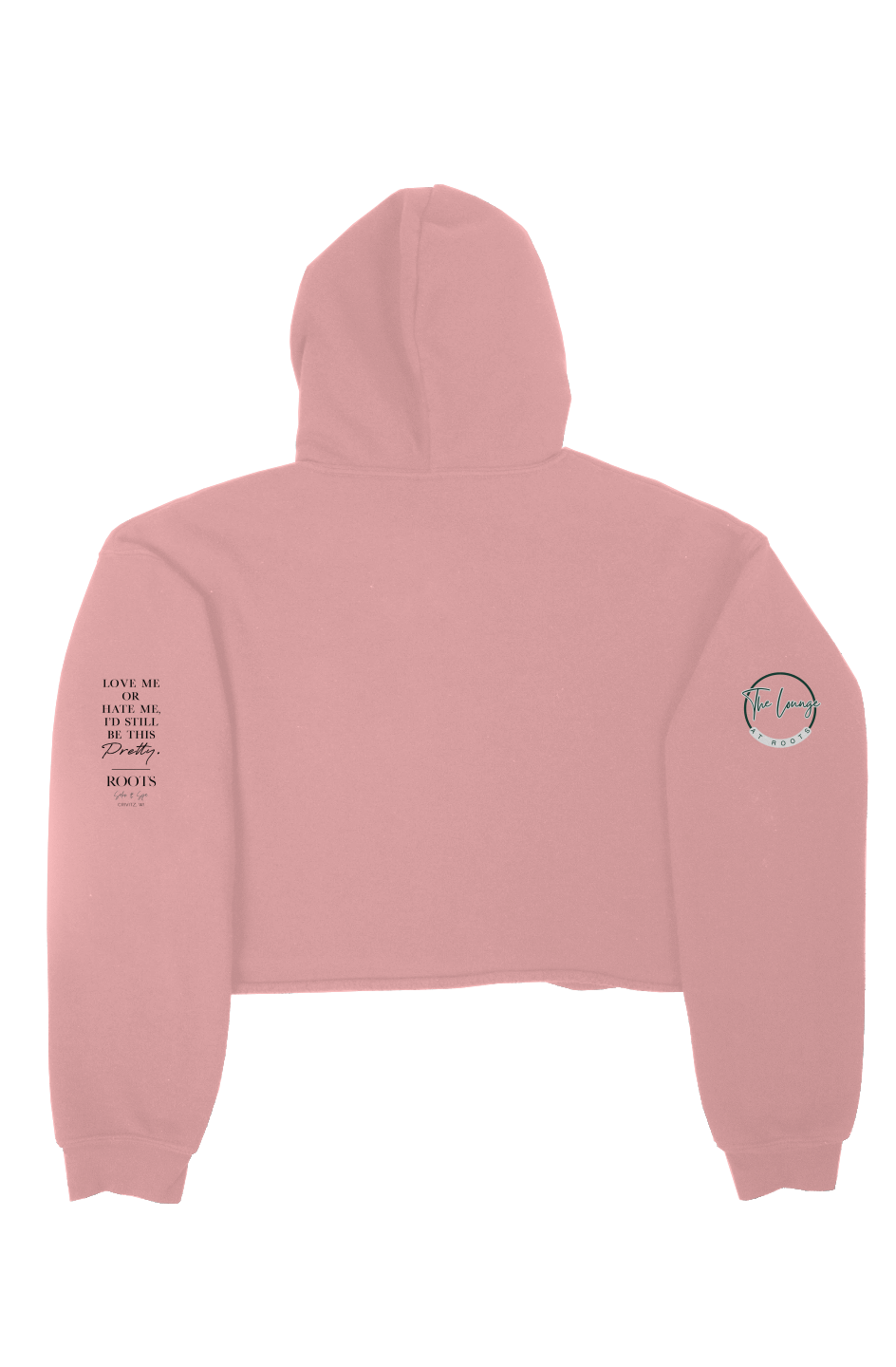 Roots Crop Fleece Hoodie Black Logo | Crivitz, WI