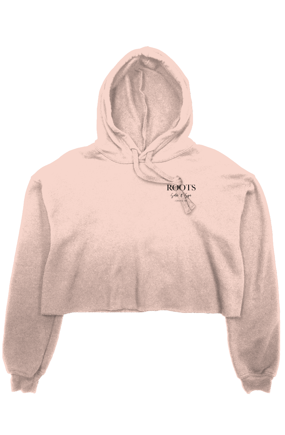 Roots Crop Fleece Hoodie Black Logo | Crivitz, WI