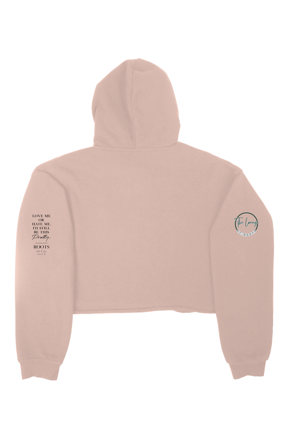 Roots Crop Fleece Hoodie Black Logo | Crivitz, WI