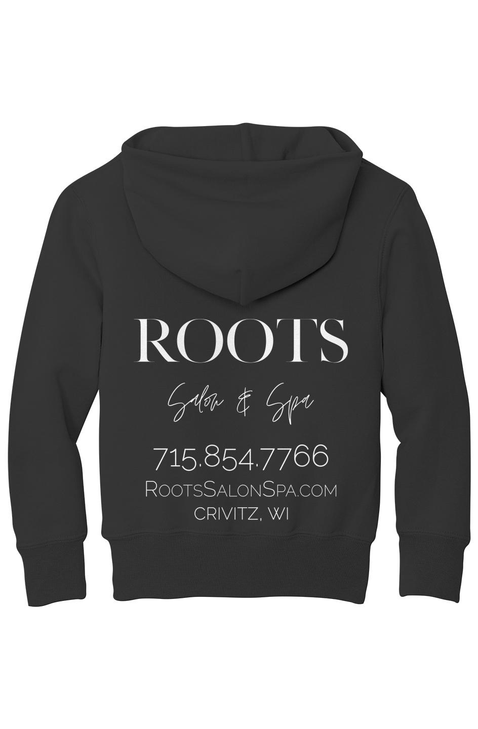 Roots Youth Fleece Hoodie White Logo Crivitz WI