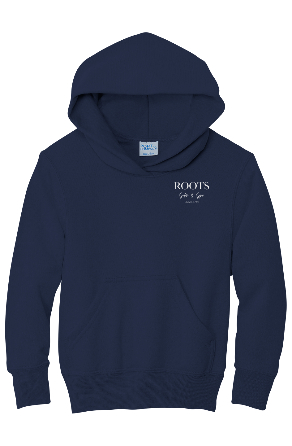 Roots Youth Fleece Hoodie White Logo Crivitz WI