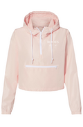 Roots Light Pink Cropped Windbreaker White Logo Crivitz WI